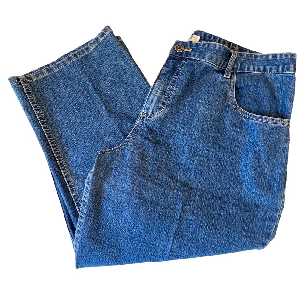 Medium Blue High Waisted Denim Capris by Cherokee.  Size = 14.